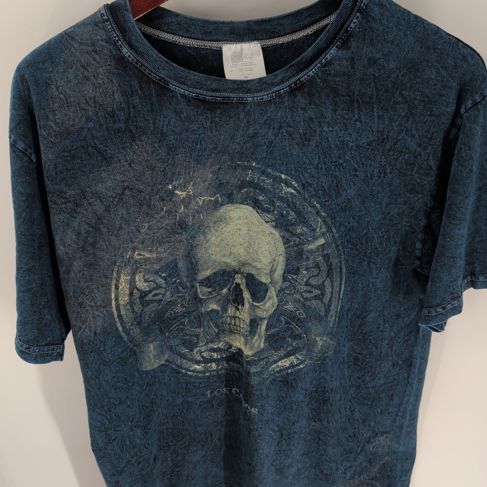 Vintage Y2K Mr. Buho Los Cabos Mexico Skull Graphic Retro T-Shirt Blue Size M - Picture 3 of 7